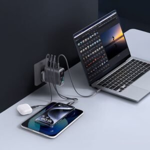 Powerology Voltflow GaN Wall Charger: PD 140W Fast Charging with Multi-Port Support - Image 3