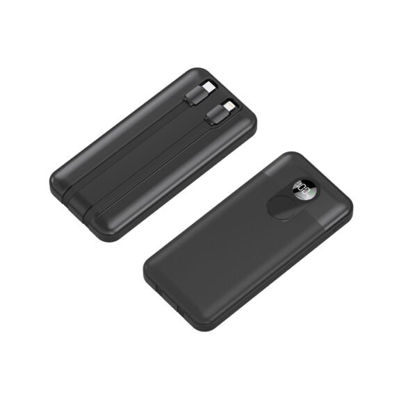 Porodo 10000mAh Powerbank Integrated Cable 22.5W - Black - Image 2