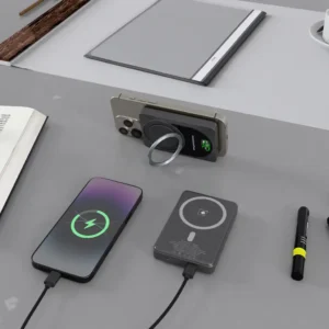 Porodo 10000mAh Qi2 Wireless Power Bank - Dark Gray - Image 4