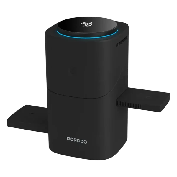 Porodo 3 in 1 Auto Rotate & Slide Qi2 MagSafe Charging - Black - Image 6