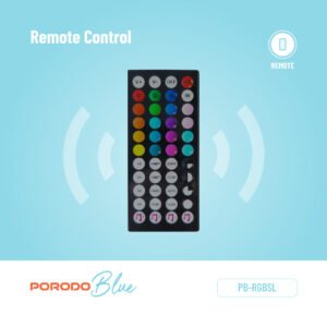 Porodo Blue 16.4 Ft Sound Reactive RGB Strip Light with 44 Key Remote - Image 5