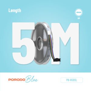 Porodo Blue 16.4 Ft Sound Reactive RGB Strip Light with 44 Key Remote - Image 4