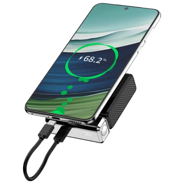 Porodo Chrome Volt 10000mAh Power Bank - Black - Image 2