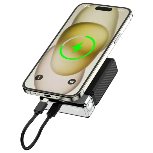 Porodo Chrome Volt 10000mAh Power Bank - Black - Image 3