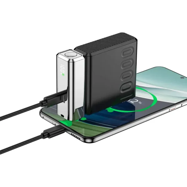 Porodo Chrome Volt 10000mAh Power Bank - Black - Image 4