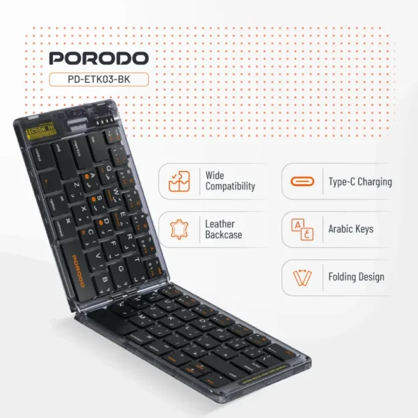 Porodo Crystal Shell Wireless Keyboard - Image 3
