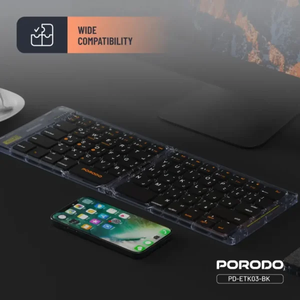 Porodo Crystal Shell Wireless Keyboard - Image 4