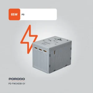 Porodo GaN 5-Port Travel Block Universal Charger - Grey - Image 3