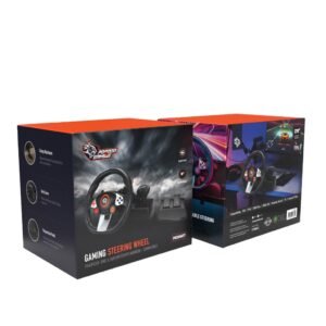 Porodo Gaming 7in1 Steering Wheel - Black - Image 3