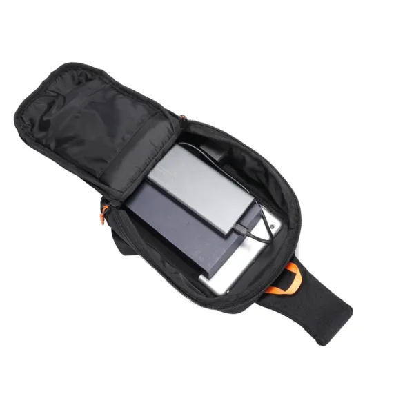 Porodo Gaming Crossbody Bag - Orange & Black: Sling with USB Port - Image 4