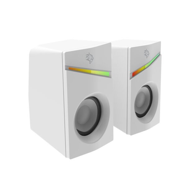 Porodo Gaming Stereo Speakers Volume Knob Control - White - Image 2