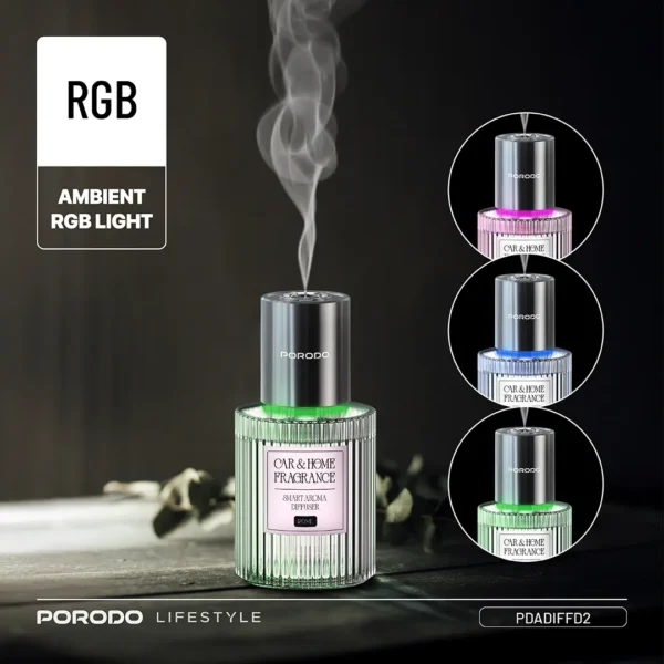 Porodo Lifestyle Grasse Smart Aroma Diffuser - Clear - Image 4