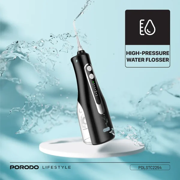 Porodo Lifestyle Ultimate Oral Care Duo Electric Toothbrush & Water Flosser Combo - Black - Image 3