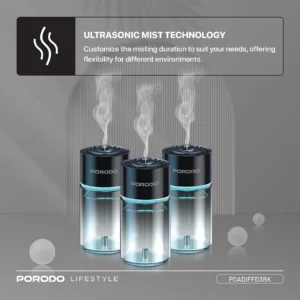 Porodo Lifestyle Valencia Smart Aroma Diffuser - Black - Image 4