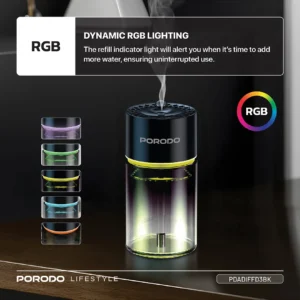Porodo Lifestyle Valencia Smart Aroma Diffuser - Black - Image 5