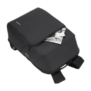 Porodo Lifestyle Water-Resistant PU Backpack - Black - Image 4