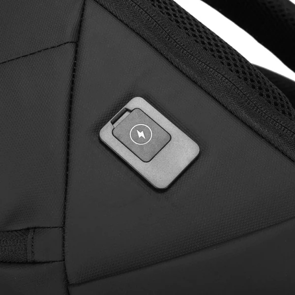 Porodo Lifestyle Water-Resistant PU Backpack - Black - Image 6