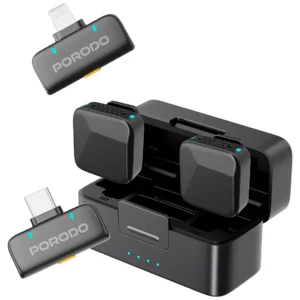 Porodo Orion Lavalier Microphone Type-C & Lightning - Black - Image 2