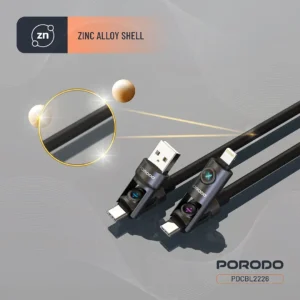 Porodo Powerglow 4-In-1 High-Speed 1M Charging Cable PD 240W - Image 7