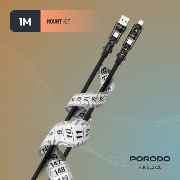 Porodo Powerglow 4-In-1 High-Speed 1M Charging Cable PD 240W - Image 5