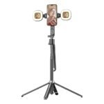 Porodo Selfie Stick Pro X Tripod 135cm Extendable with Detachable Light 4 Leg