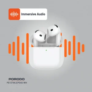 Porodo Soundtec Earbuds Gen 4 - White - Image 3