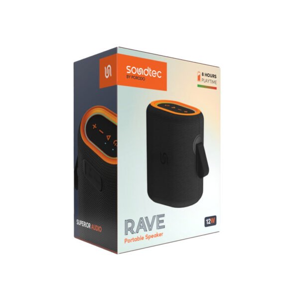 Porodo Soundtec Rave Portable Speaker - Black - Image 5