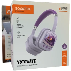 Porodo Soundtec Yotowave Kids Wireless Headphone Purple - Image 3