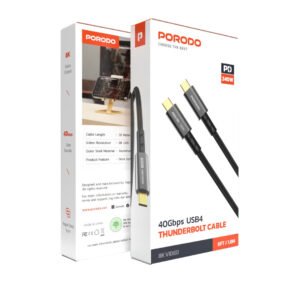 Porodo Woven TypeC-C 1.8M Cable 240w 40gbps 8K 60hz - Image 3
