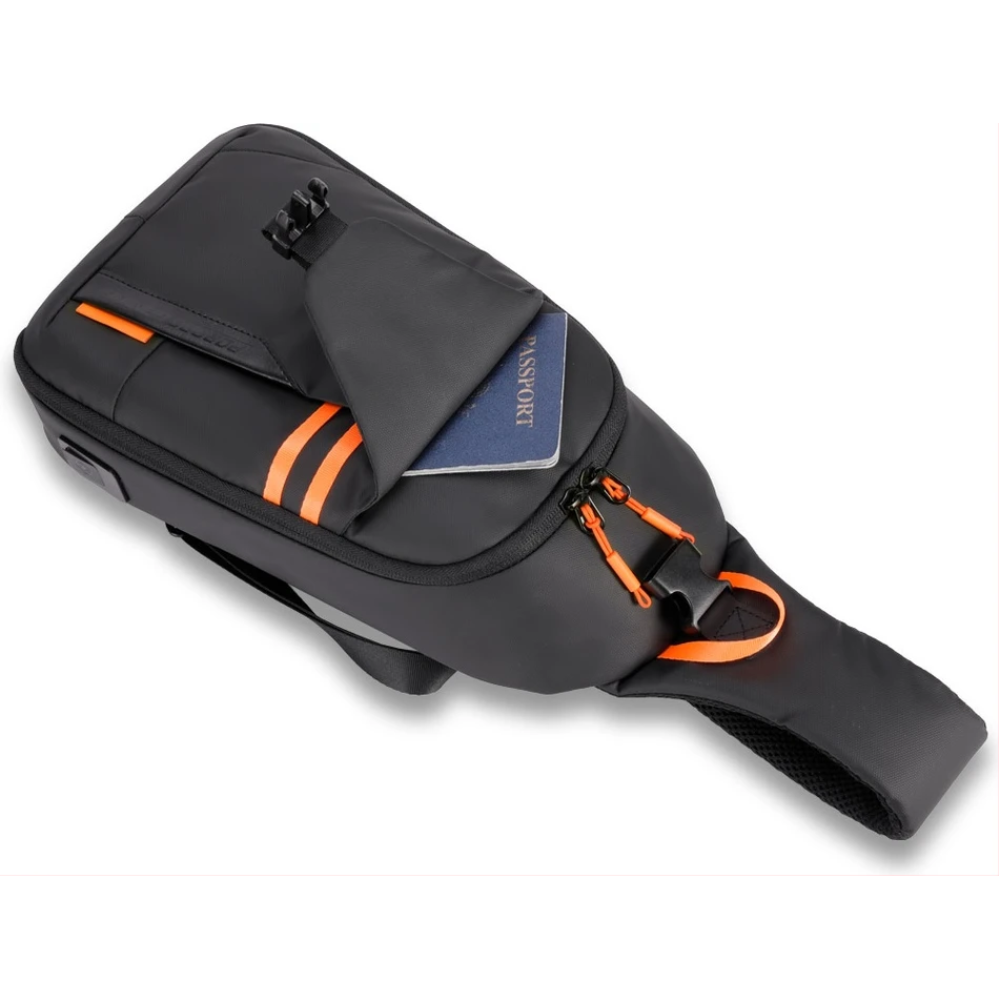 Porodo 20Gaming 20Water Resistant 20PU 20Sling 20Bag 20With 20USB C 20Port 20 20Black All Products