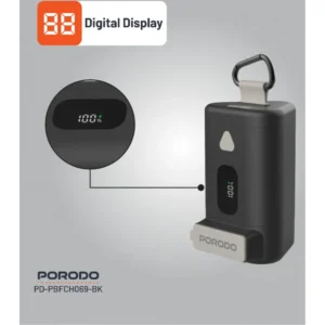 Porodo 15000mAh Power Bank PD 65W Fast Charging with a 70cm Retractable Type-C Cable & Built-In Safeguards / Digital Display Fast Charger - Image 5