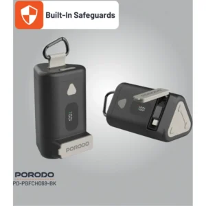 Porodo 15000mAh Power Bank PD 65W Fast Charging with a 70cm Retractable Type-C Cable & Built-In Safeguards / Digital Display Fast Charger - Image 4