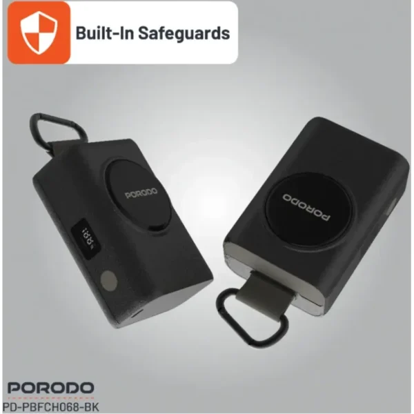 Porodo 10000mAh Power Bank PD 45W Fast Charging 10000 mAh with 70cm Retractable Type-C Cable & Built-In Safeguards / Digital Display Powerbank - Image 5