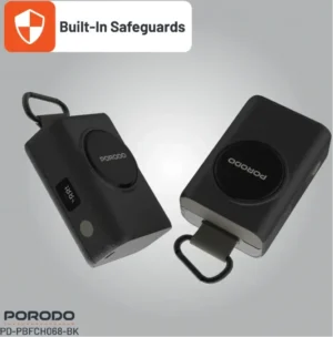 Porodo 10000mAh Power Bank PD 45W Fast Charging 10000 mAh with 70cm Retractable Type-C Cable & Built-In Safeguards / Digital Display Powerbank - Image 3