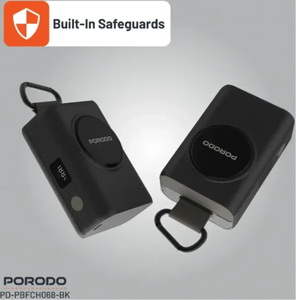 Porodo 10000mAh Power Bank PD 45W Fast Charging 10000 mAh with 70cm Retractable Type-C Cable & Built-In Safeguards / Digital Display Powerbank - Image 3