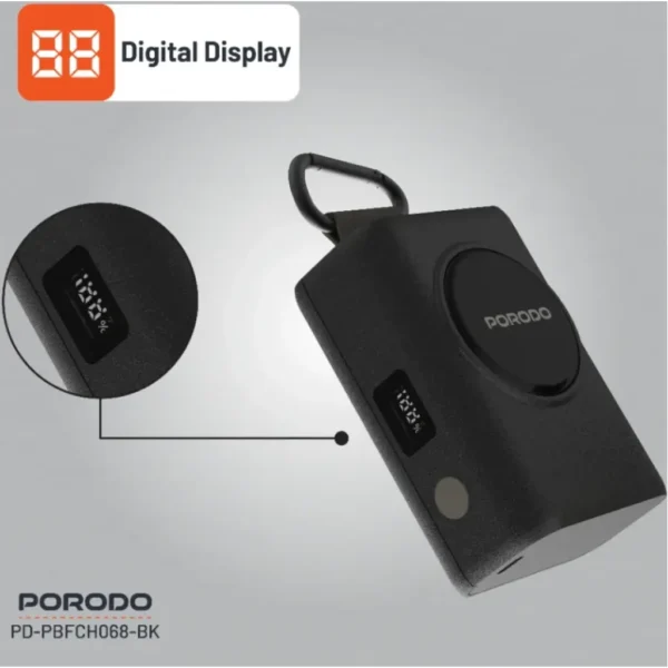 Porodo 10000mAh Power Bank PD 45W Fast Charging 10000 mAh with 70cm Retractable Type-C Cable & Built-In Safeguards / Digital Display Powerbank - Image 7