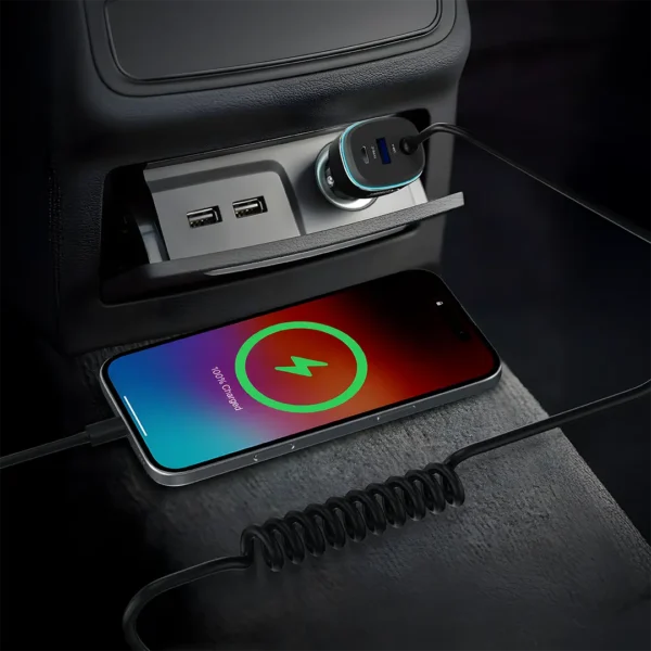 Powerology 120W Fast Car Charger - Black - Image 2