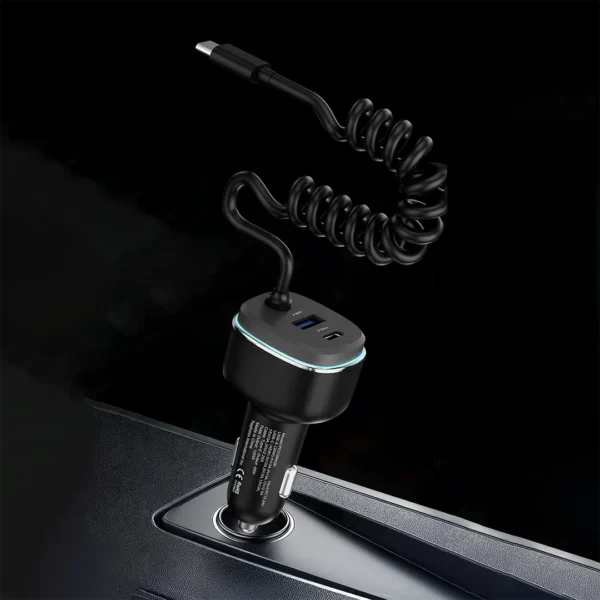 Powerology 120W Fast Car Charger - Black - Image 3