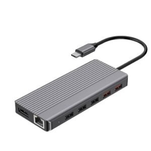 Powerology 12in1 USB-C Hub: HDMI, Type-C PD 100W, Ethernet, VGA, USB, SD/MicroSD, 3.5mm AUX - Image 5