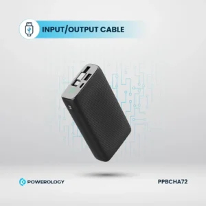 Powerology 20000mAh Retractable Cable Power Bank: Portable Fast Charging in Black - Image 8