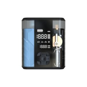 Powerology 8800mAh Jump Start Air Compressor: Portable Tire Inflator with Jump Starter - Transparent - Image 2