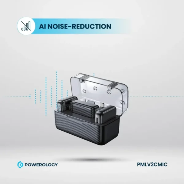 Powerology Dual Microphone Professional Set: Wireless Lavalier Mics with Noise Reduction - Black - Image 5