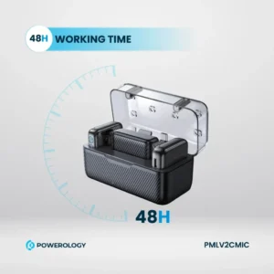 Powerology Dual Microphone Professional Set: Wireless Lavalier Mics with Noise Reduction - Black - Image 6