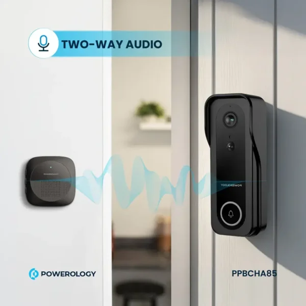 Powerology Smart Doorbell Camera - Black - Image 4