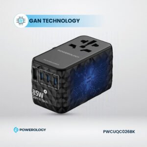 Powerology Universal GaN 85W Super Charger: Retractable Type-C Cable Wall Adapter - Image 3