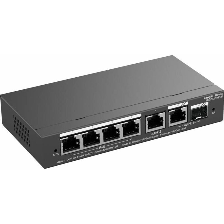 Ruijie Reyee RG-ES206GS-P, 6-Port Gigabit Smart Cloud Managed PoE Switch