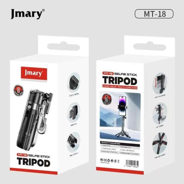 JMARY MT-18 Selfie Stick Multi-functional Smartphone Grip Tripod 2025 Newly Developed Ultra Mini 4 Levels of Telescopic Foldable Smartphone Holder Smartphone Tripod Remote Control Cold Shoe - Image 6