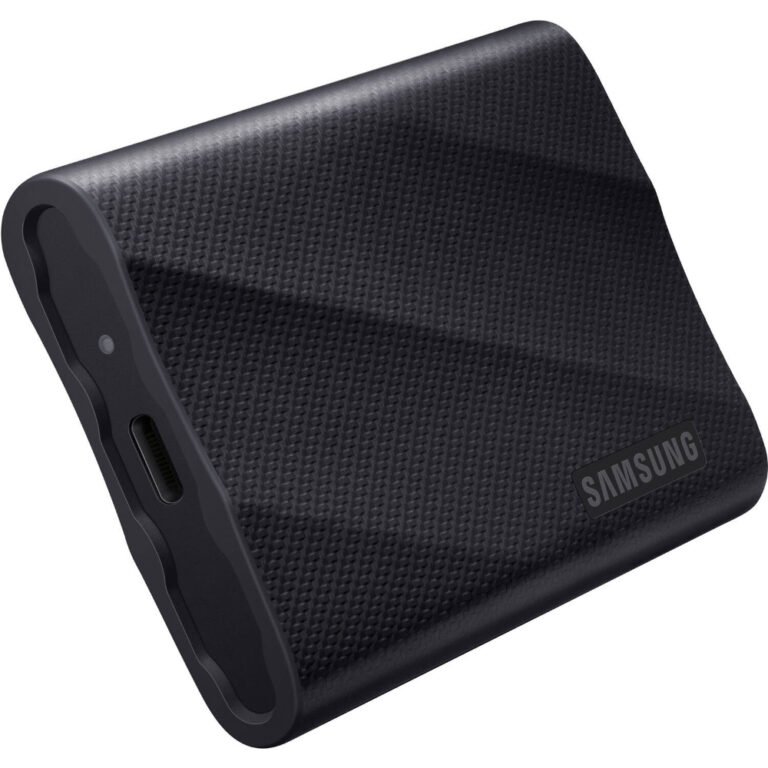SAMSUNG 2 TB T9 USB-C 3.2 Gen 2x2 Portable SSD, Up to 2000 MB/s Sequential Read Speed & 1950MB/s Seq Write Speed, PCIe NVMe Technology, 256-Bit AES, Universal Compatibility, Black