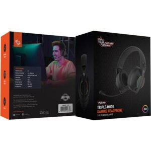 Porodo Gaming Triple-Mode Gaming Headphone, 800mAh Battery, Wireless Connectivity (2.4G/ Bluetooth V5.3), Wired Connectivity (3.5mm Jack), Noise-Canceling Mic, Adjustable Headband, Low-Latency - Image 5