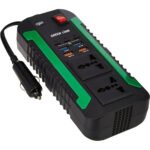 Green Lion Spark 300W Power Inverter - Black with Type-C, USB-A Ports, 2 AC Outlets, Surge Protection, and High Voltage Protection for Safe, Reliable Charging
